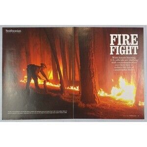 Smithsonian Magazine 2 page FIRE FIGHT Photograph Print 2003
